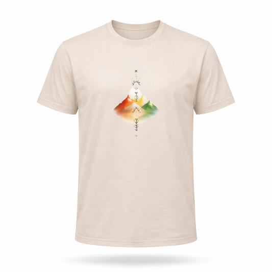 Kurdish mountain & Deq symbols l Unisex cotton T-shirt