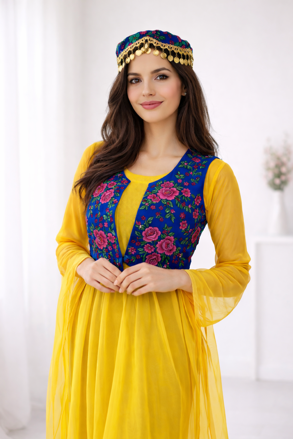 Traditional Kurdish clothing. Kurdish vest with flowers