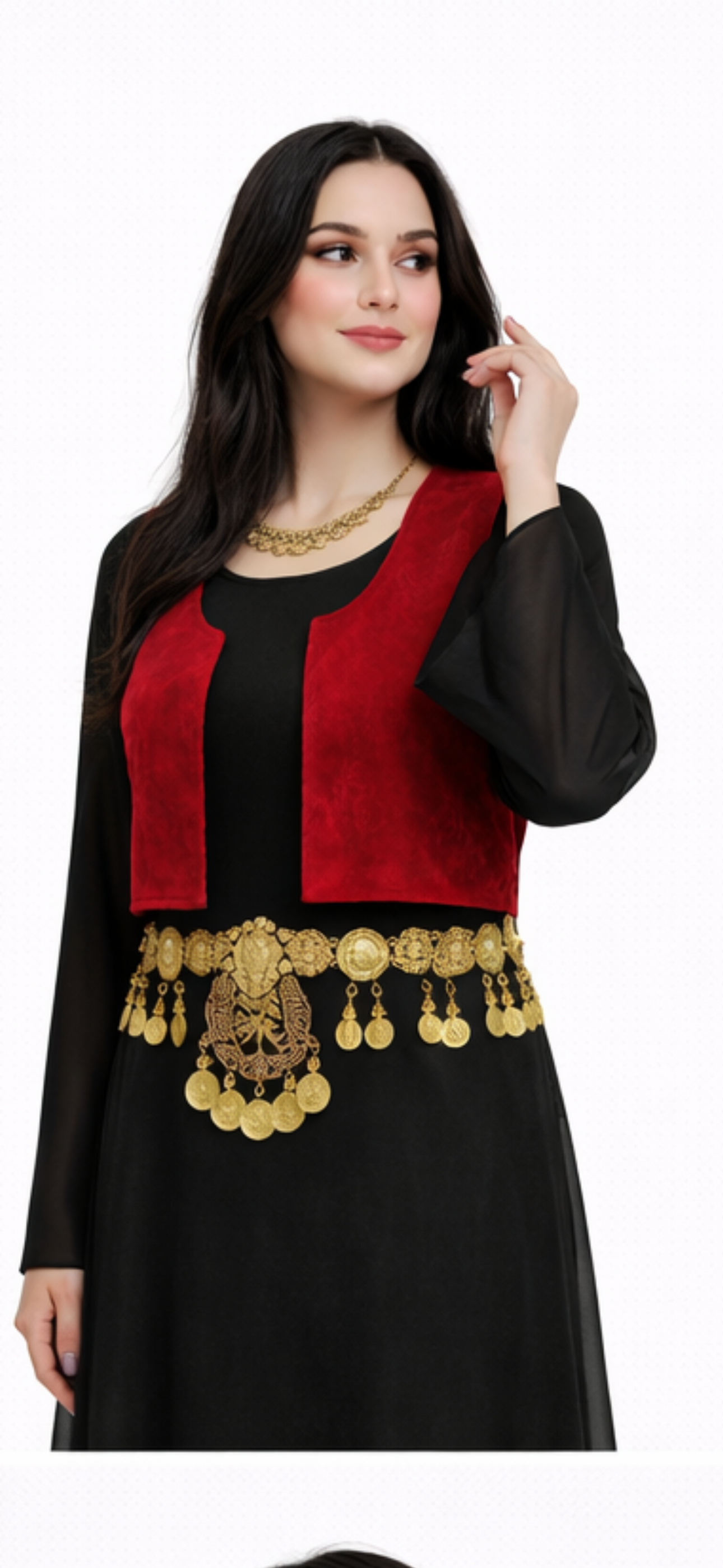 Traditional Kurdish clothing. Kurdish vest in deep red