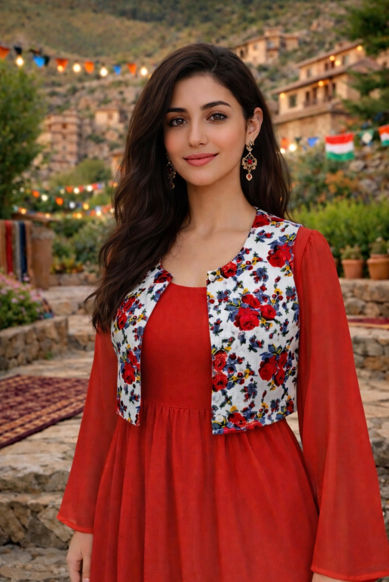 Traditional Kurdish clothing. Kurdish vest with flowers