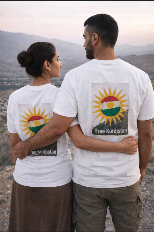 Kurdistan sun flag l Unisex cotton T-shirt
