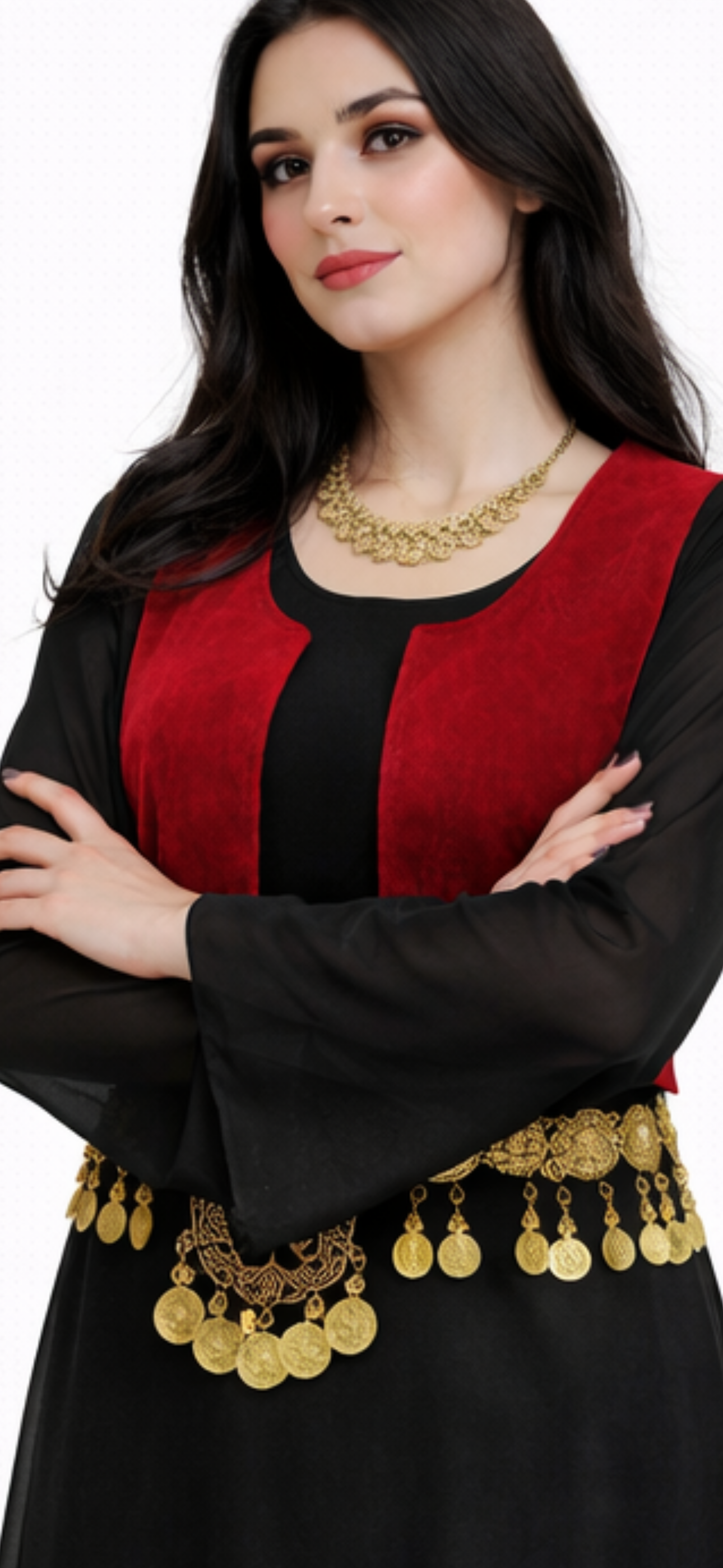 Deep Red Kurdish Vest - Traditional Clothing