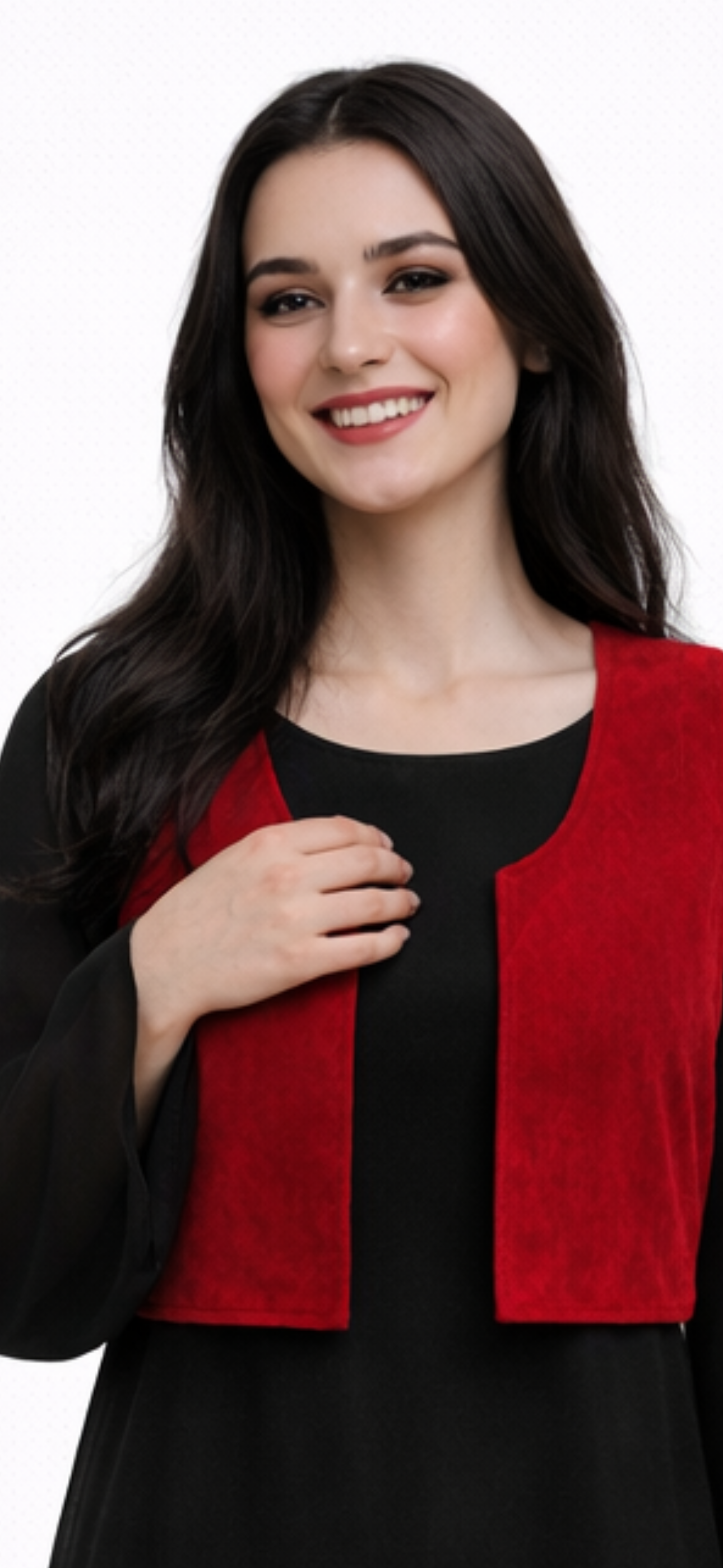 Traditional Kurdish clothing. Kurdish vest in deep red