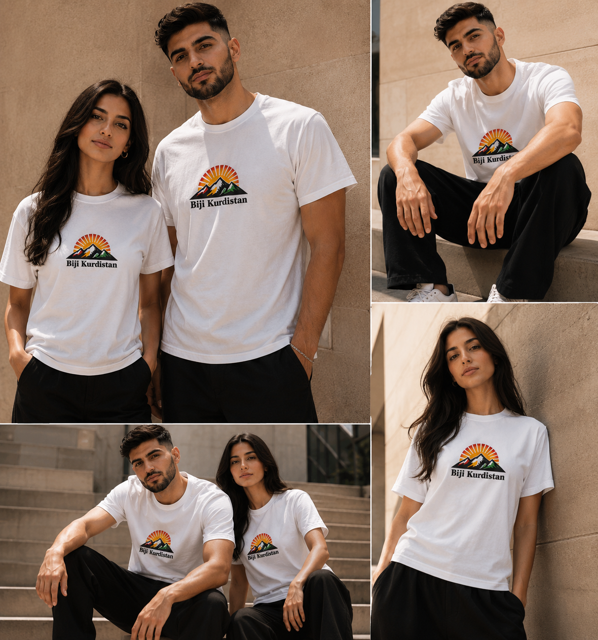 Biji Kurdistan & Mountain l Unisex Baumwoll T-Shirt