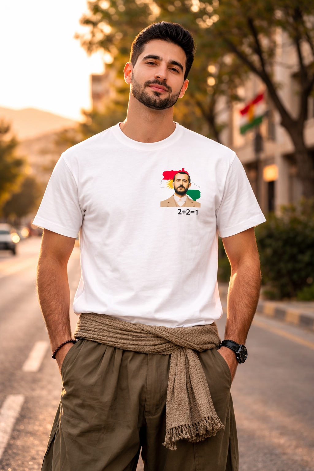 2+2=1 Kurdish Qazi Muhammad Unity T-Shirt – Kurdistan Map